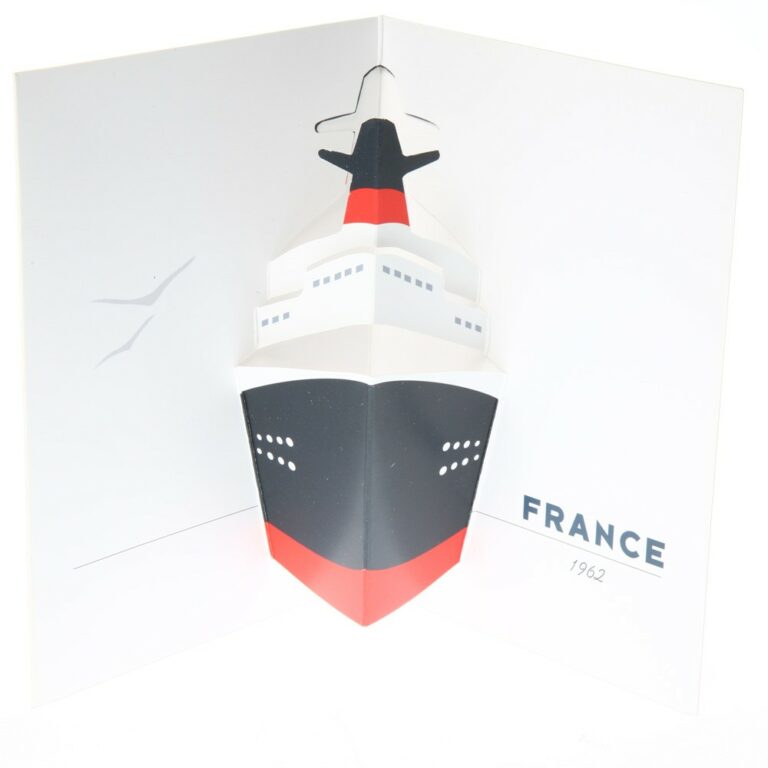 CARTE POP-UP contre-pli bateau.