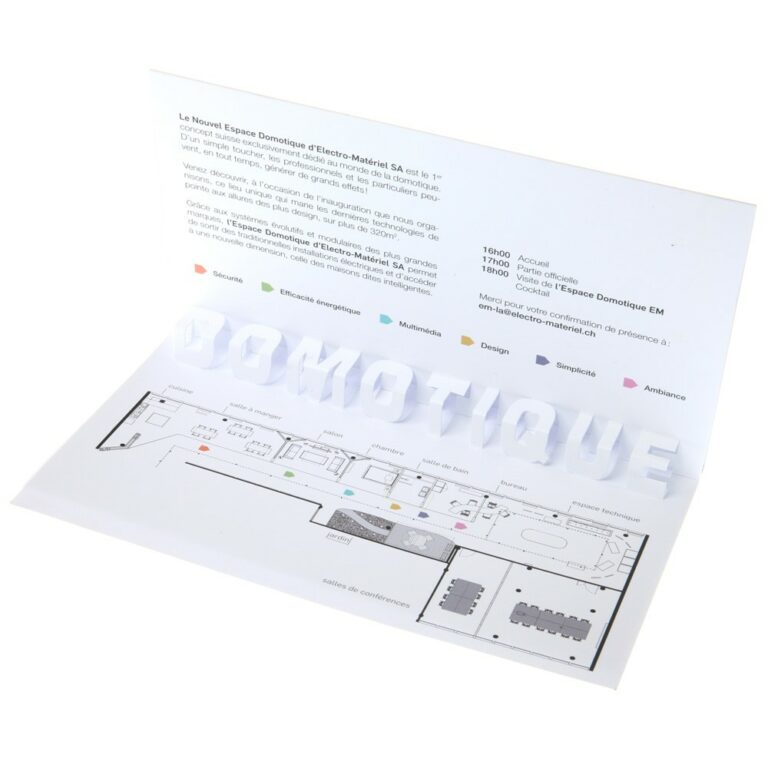 CARTE POP-UP contre-pli texte.