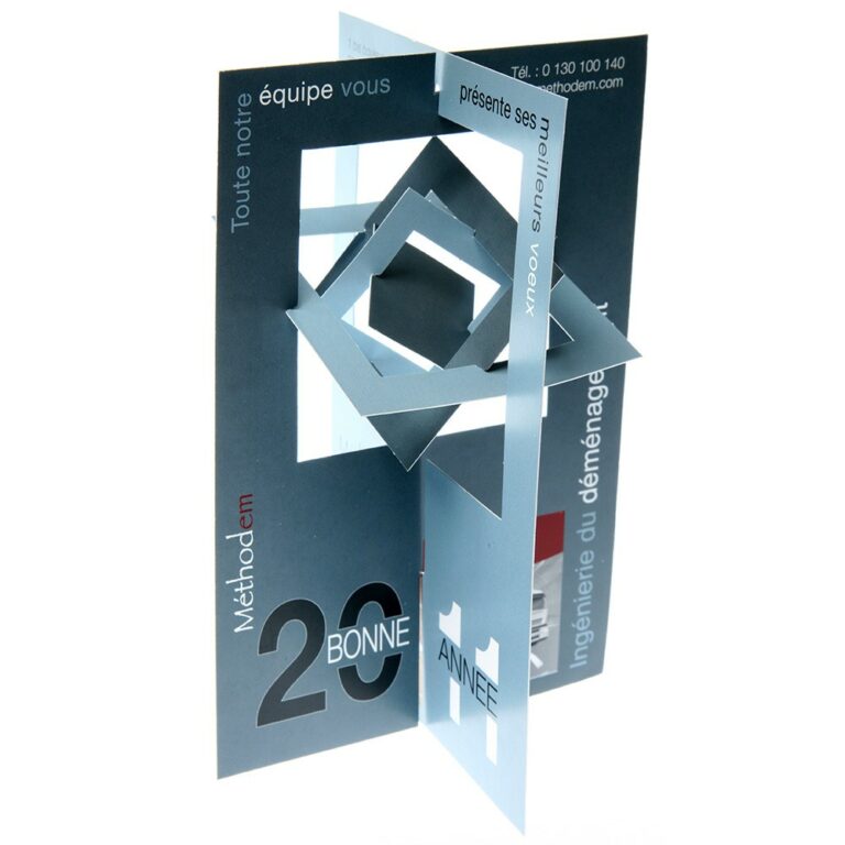 Calendrier carte "carrés mobiles"