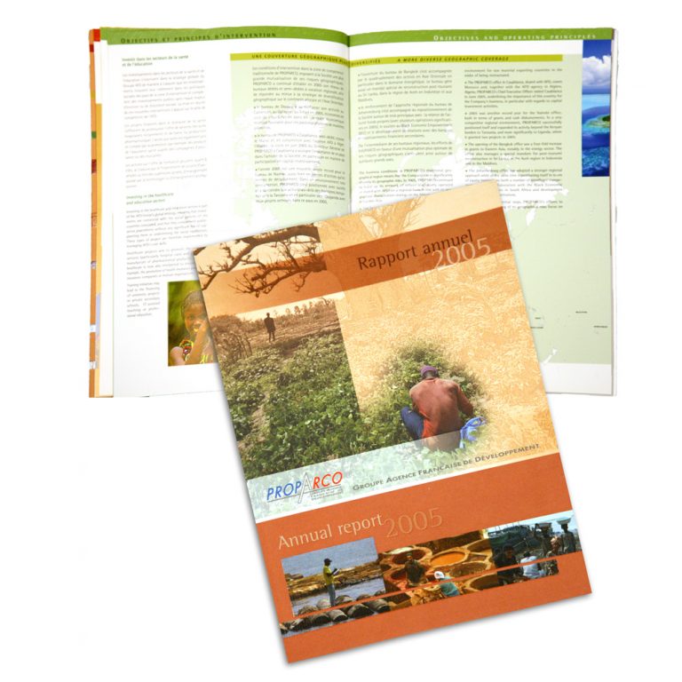 mise en page et fabrication de rapports annuels