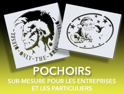 Rubrique fabricant de pochoirs. Produits pour pochoirs.