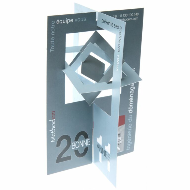 Calendrier carte "carrés mobiles"