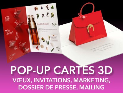 Rubrique pop-up et cartes 3D. Découpe de produits au laser papier et pop-up.
